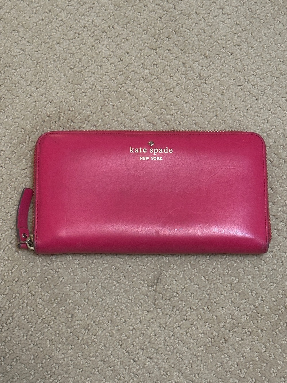 kate spade Hot Pink Leather Zip-Around Wallet